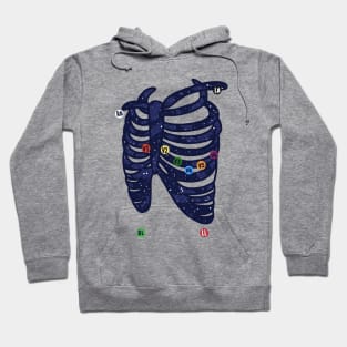 Hand Drawn Electrocardiogram Placement Galaxy Hoodie